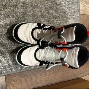 Sorel Kids Boots - White, Black, and Orange